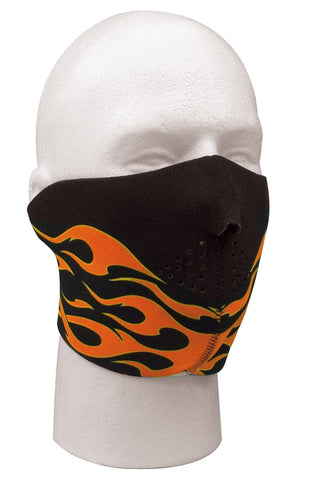 Neoprene Reversible Orange Flames Half Facemask - Delta Survivalist