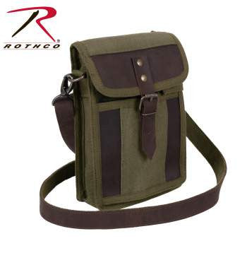 Canvas Travel Portfolio Bag With Leather Accents - Delta Survivalist