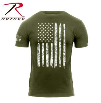 Distressed US Flag Athletic Fit T-Shirt - Delta Survivalist
