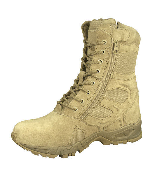 Forced Entry Desert Tan 8" Deployment Boots with Side Zipper