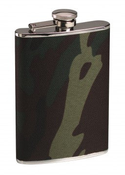 Woodland Camo Stainless Steel Camo Flask - Delta Survivalist