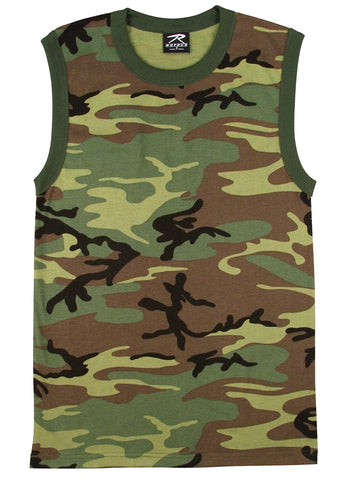Woodland Camo Muscle Shirt - Delta Survivalist