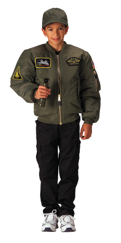 Kids Flight Jacket With Patches - Delta Survivalist