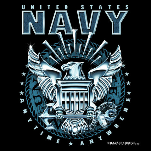 Black Navy Emblem T-Shirt - Delta Survivalist