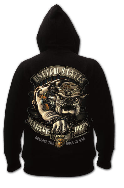 USMC Bulldog Hooded Pullover Sweatshirt