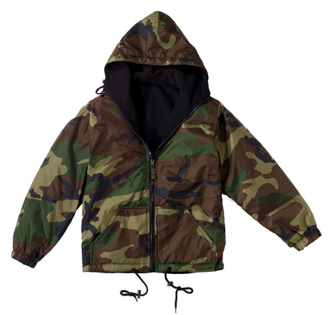 Kids Reversible Camo Jacket With Hood - Delta Survivalist