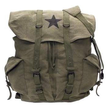 Vintage Weekender Canvas Backpack with Star - Delta Survivalist