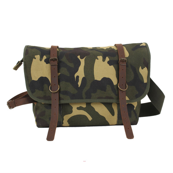 Vintage Canvas Explorer Shoulder Bag With Leather Accents - Delta Survivalist