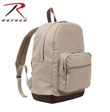 Vintage Canvas Teardrop Backpack w/ Leather Accents - Delta Survivalist