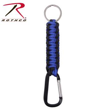 Thin Blue Line Paracord Keychain With Carabiner - Delta Survivalist