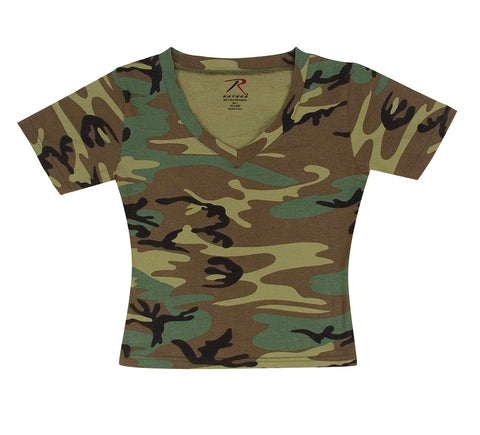 Womens Short Sleeve Camo V-Neck T-Shirt - Delta Survivalist